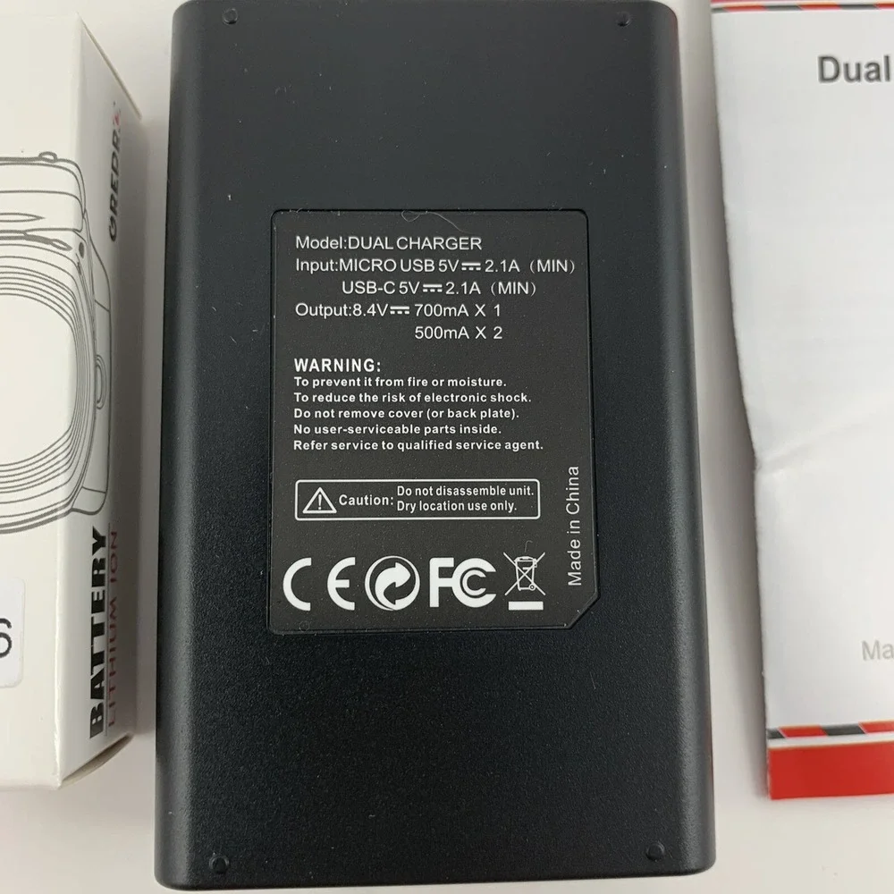 Grepro Dual Battery Charger With 2 Pack Rechargeable Lithium-Ion NP-W126 Battery